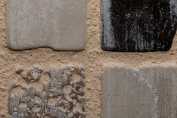 brown mosaic details, bathroom tiles