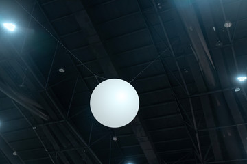 Promotion balloon in convention hall or trade or exhibition room