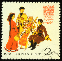 People in Georgian folk costumes