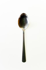 silver spoon isolated on white