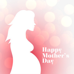 pregnent women silhouette card for happy mothers day