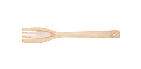 Wood bamboo spatula isolated on white background , clipping path