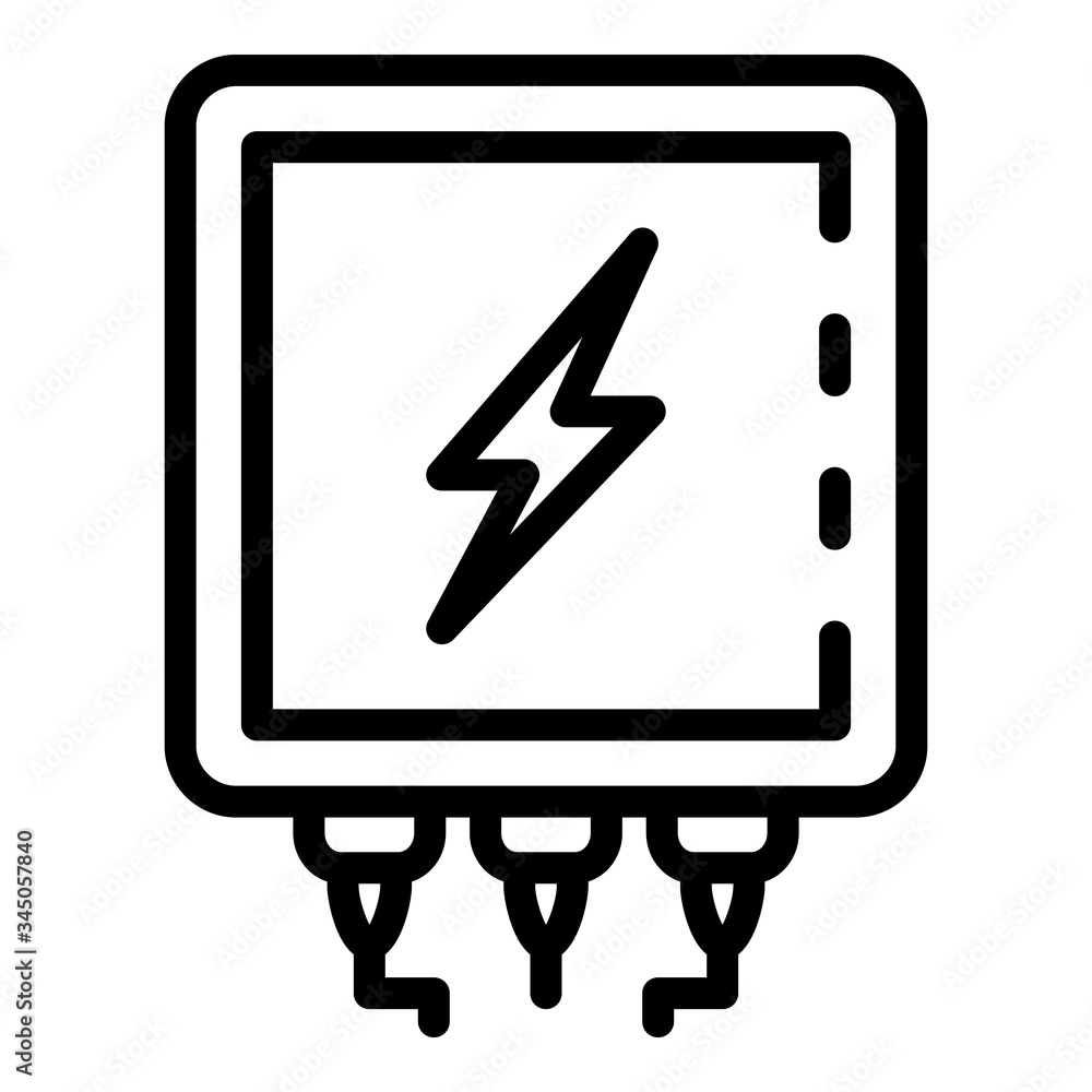 Poster electrical transformer icon. outline electrical transformer vector icon for web design isolated on w
