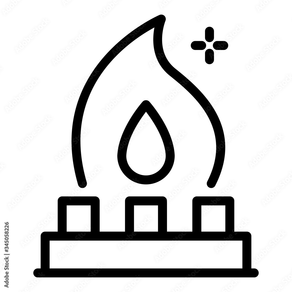 Poster flame in burner icon. outline flame in burner vector icon for web design isolated on white backgroun