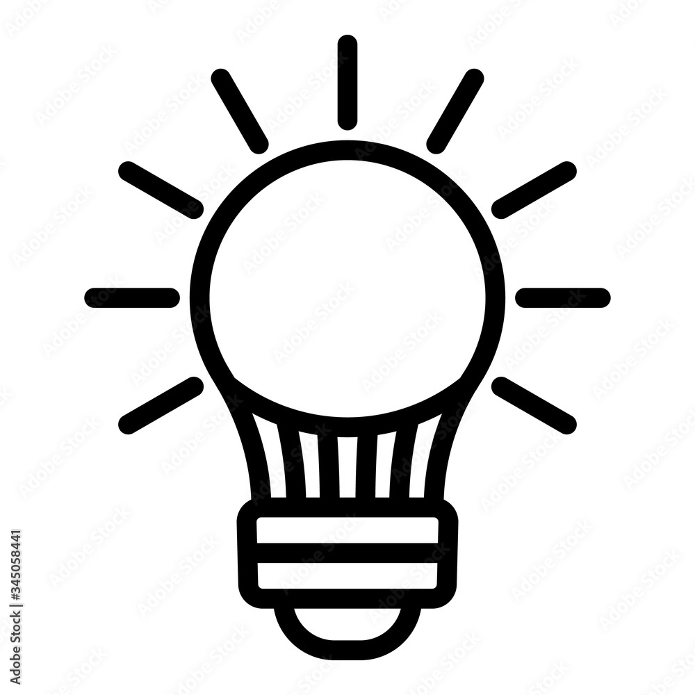 Poster led light bulb icon. outline led light bulb vector icon for web design isolated on white background