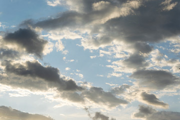 Cloudy skyline background . Heaven backdrop, idyllic atmosphere