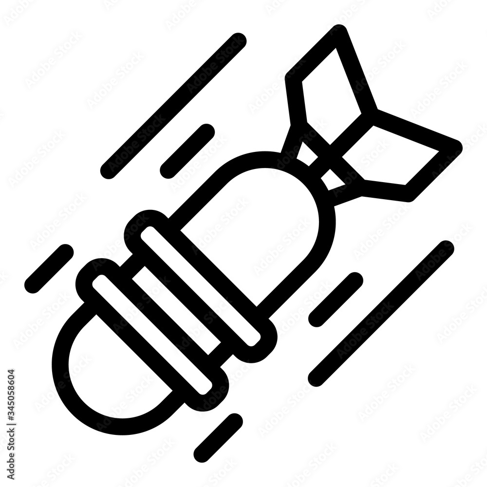 Aufkleber falling bomb icon. outline falling bomb vector icon for web design isolated on white background