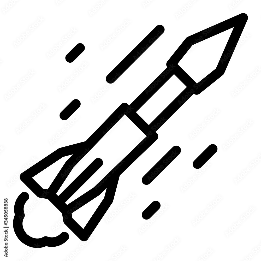 Poster ballistic missile icon. outline ballistic missile vector icon for web design isolated on white backg