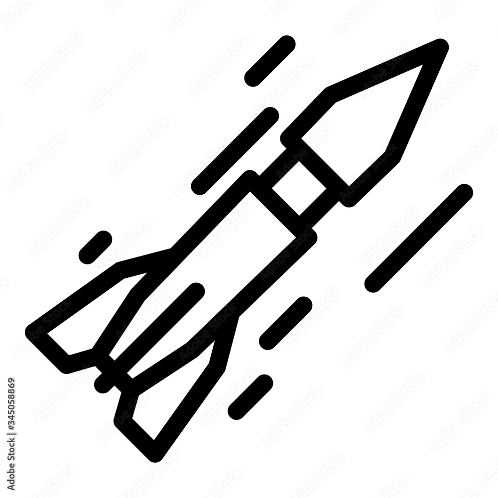 Poster short range ballistic missile icon. outline short range ballistic missile vector icon for web design