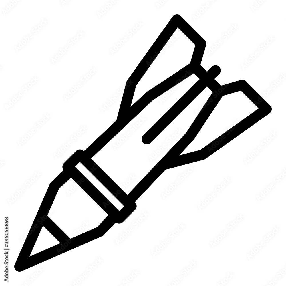 Poster attacking rocket icon. outline attacking rocket vector icon for web design isolated on white backgro