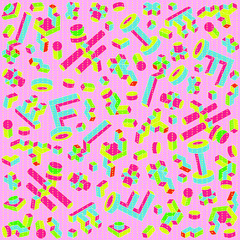 Seamless eighties style geometric pattern