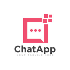Fototapeta na wymiar Chat Logo Design Vector Illustration