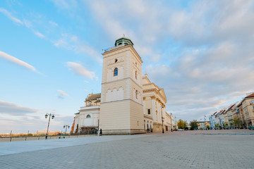 Fototapeta na wymiar St. Anna’s church bell tower near the old town of Warsaw, Poland