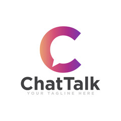 Chat Logo Design Vector Illustration