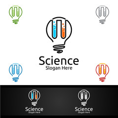 Idea Science and Research Lab Logo for Microbiology, Biotechnology, Chemistry, or Education Design Concept