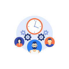 teamwork and deadline vector icon