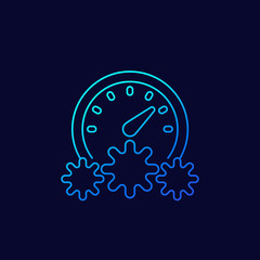 virus level meter line vector icon