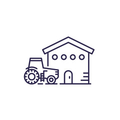 agrimotor and barn line icon
