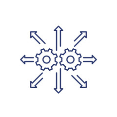 automation and integration line icon on white