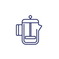 french press line icon, vector