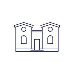 house, home vector line icon on white