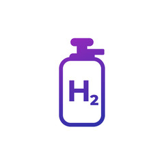 hydrogen tank icon on white, vector