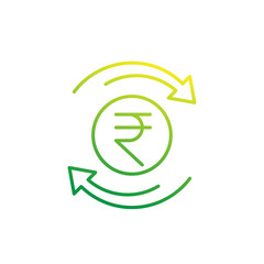Obraz premium indian rupee cashback line icon