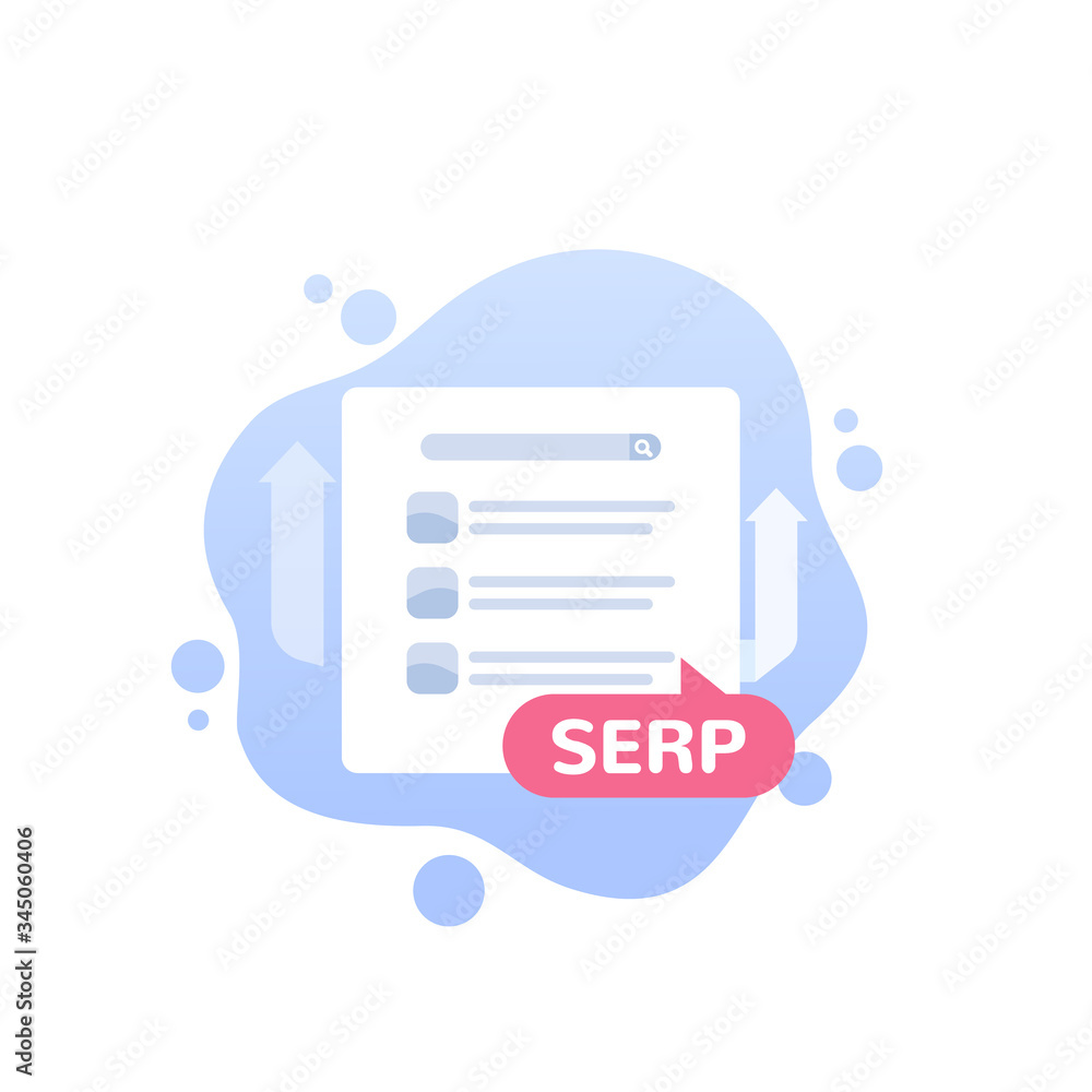 Poster serp and seo optimization vector icon
