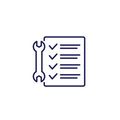 service list line icon with checklist