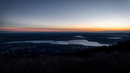 Sunset landscape over the Lake of Varese