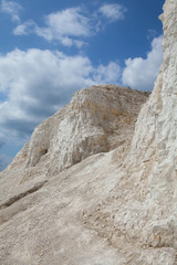 Chalk mining. Chalk hills.