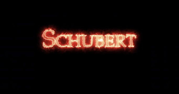Schubert written with fire. Loop