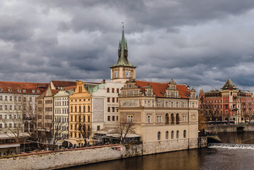 Fototapeta na wymiar Smetana Museum and Clock Tower