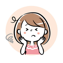 Obraz premium 困る 困難 女性