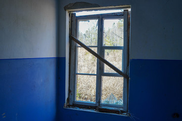 windows in old ruined buildings