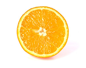 Orange fruit healthy food, orange sliced isolate on white,The shell is yellow-orange,The peel is yellow-orange, sweet and sour fruit.