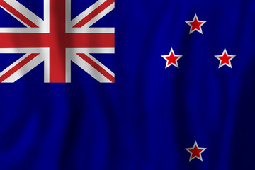 New Zealand flag background with shadow and sunlight