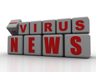 3d render Corona virus disease COVID-19 in cube