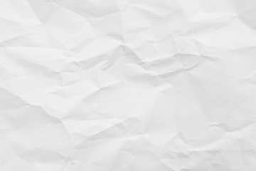 White crumpled paper texture background..
