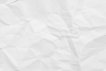 White crumpled paper texture background..