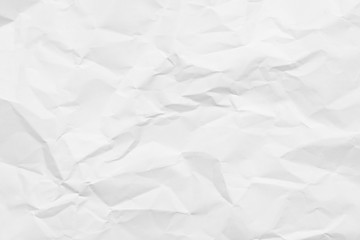White crumpled paper texture background..