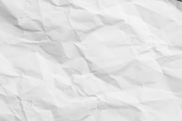 White crumpled paper texture background..