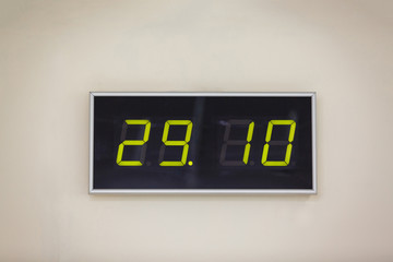 Black digital clock on a white background showing time 29:10