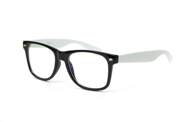 Black vintage glasses isolated on white background. concept of hipster, holiday, dreamer, vacation,...