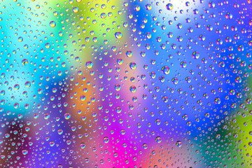 Drops of water. Wet rain on glass pattern texture background.