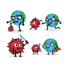Cute Character corona virus graphic illustration vector art t-shirt design