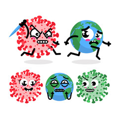 Cute Character corona virus graphic illustration vector art t-shirt design
