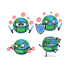 Cute Character corona virus graphic illustration vector art t-shirt design