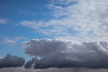 Blue sky, Cumulus clouds, Sun, Spring