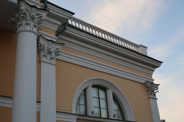 Obraz premium large dark windows of a light building